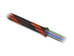 DELOCK Geflechtschlauch dehnbar 2 m x 50 mm schwarz-rot