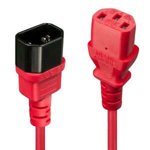 Lindy 30476 Stromkabel Schwarz, Rot 0,5 m C14-Koppler C13-Koppler