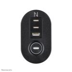 Neomounts DS22-840BL6 Tischsteckdose mit Klemme und USB-C- und USB-A-Anschlüssen - Schnellladung