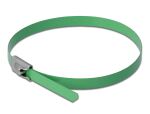 DELOCK Edelstahlkabelbinder L 300 x B 4,6 mm grün 10...