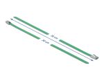 DELOCK Edelstahlkabelbinder L 300 x B 4,6 mm grün 10 Stück