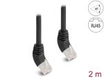 DELOCK RJ45 Netzwerkkabel Cat.6A S/FTP Slim 45 2m schwarz