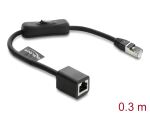 DeLOCK RJ45 Kabel Stecker zu Buchse mit Schalter Cat.6...