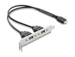 DELOCK USB Typ-E Key b ST < 2x USB-A 5Gbps BU mit...