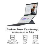 ASUS Zenbook Duo UX8406CA-QL331W Intel Core Ultra 9 285H Hybrid (2-in-1) 35,6 cm (14") Touchscreen WUXGA 32 GB LPDDR5x-SDRAM 1 TB SSD Wi-Fi 7 (802.11be) Windows 11 Home Deutsch Grau