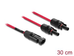 DELOCK DL4 Solar Splitter Kabel 2xST > 1xBU 30cm rot