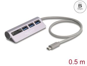 DELOCK 3 Port USB-C 5Gbps Hub inkl. SD C MicroSD Card-Reader