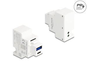 DELOCK Keystone Modul mit USB-C/A Ladebuchse PD 20W weiß