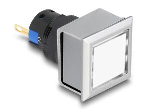 DELOCK 16mm Kunststoff Signallampe weiß / Lötversion 4-eckig