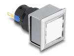 DELOCK 16mm Kunststoff Signallampe weiß / Lötversion 4-eckig
