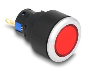 DELOCK 16mm Kunststoff Signallampe rot / Lötversion