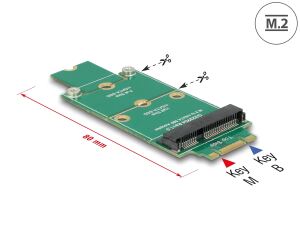 DELOCK SATA Konverter mSATA -> 59pin M.2 NGFF Key B+M St