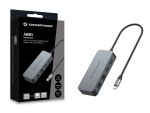 Conceptronic ABBY24G USB-C-auf-Dual-Port-Gigabit-Netzwerkadapter mit 2-Port-USB-Hub