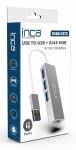 Inca IUSB-03TX Schnittstellen-Hub USB 2.0 Type-A Silber
