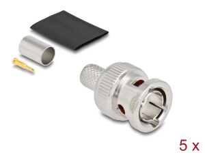 DELOCK BNC Stecker zum Crimpen RG6 mit Schrumpfschlauch