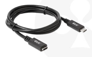 CLUB3D USB Gen1 Type-C Extension Cable 5Gbps 60W(20V/3A) 4K60Hz M/F 1m/3.28ft