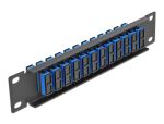 DELOCK 10" LWL Patchpanel 12 Port SC Duplex blau 1HE schwarz