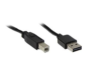 Alcasa USB 2.0 A/B, 3m USB Kabel USB A USB B Schwarz