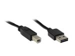 Alcasa USB 2.0 A/B, 3m USB Kabel USB A USB B Schwarz
