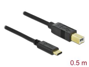 USB Kabel Delock C -> B St/St 0.50m schwarz