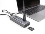 DELOCK Externer USB 5Gbps 6 Port Hub mit Schalter & Micro SD