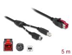 DELOCK PoweredUSB Kab. 24v St > USB-B St + Hosiden 3Pin 5.0m