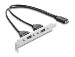 DELOCK USB Typ-E Key A ST < 2x USB-A 5Gbps BU mit...