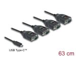 DELOCK Adapter USB Type-C zu 4 x Seriell RS-232 DB9 mit 15kV