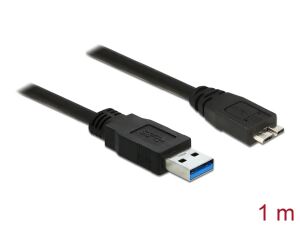 USB Kabel Delock USB3.0 A -> Micro-B St/St 1.00m schwarz
