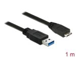 USB Kabel Delock USB3.0 A -> Micro-B St/St 1.00m schwarz