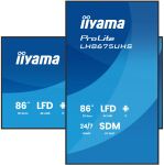 iiyama LH8675UHS-B2AG Signage-Display Digital Signage Flachbildschirm 2,17 m (85.6") LCD WLAN 500 cd/m² 4K Ultra HD Schwarz Eingebauter Prozessor Android 11 24/7