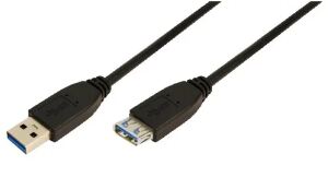 Logilink USB 3.0 Kabel A -> A St/Bu  1.00m Verl. schwarz