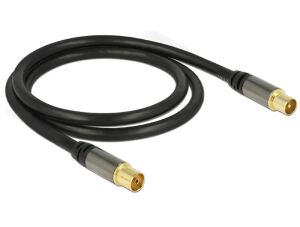 DeLOCK 88922 Koaxialkabel RG-6/U 1 m IEC Schwarz