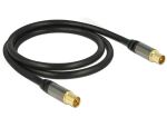 DeLOCK 88922 Koaxialkabel RG-6/U 1 m IEC Schwarz
