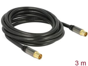 DELOCK Antennenkabel IEC -> IEC St/Bu 3.00m schwarz