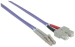 Intellinet Glasfaser LWL-Anschlusskabel, Duplex, Multimode, LC/SC, 50/125 µm, OM4, 3 m, violett