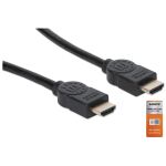 Manhattan Zertifiziertes Premium High Speed HDMI-Kabel mit Ethernet-Kanal, 4K@60Hz, HEC, ARC, 3D, 18 Gbit/s Bandbreite, HDMI-Stecker auf HDMI-Stecker, geschirmt, schwarz, 5 m