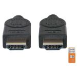 Manhattan Zertifiziertes Premium High Speed HDMI-Kabel mit Ethernet-Kanal, 4K@60Hz, HEC, ARC, 3D, 18 Gbit/s Bandbreite, HDMI-Stecker auf HDMI-Stecker, geschirmt, schwarz, 5 m