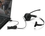 Lenovo 100 Mono Kopfhörer Kabelgebunden Kopfband Büro/Callcenter USB Typ-A Schwarz