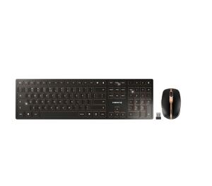 CHERRY DW 9100 SLIM Tastatur Maus enthalten Universal RF Wireless + Bluetooth QWERTY US Englisch Schwarz