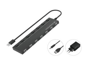Conceptronic HUBBIES 7-Port-USB-2.0-Hub mit Netzteil
