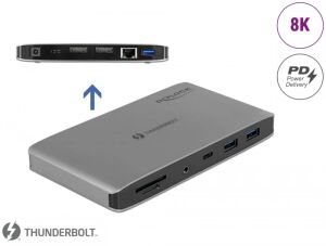 DeLOCK Thunderbolt 3 Dockingstation 8K - Dual DisplayPort / USB / LAN / SD / Audio / PD 3.0