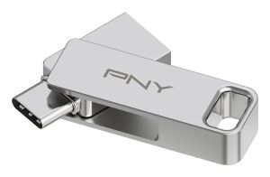 PNY DUO LINK USB-Stick 64 GB USB Type-A / USB Type-C 3.2 Gen 1 (3.1 Gen 1) Edelstahl