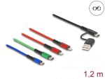 DeLOCK USB Ladekabel 4 in 1 USB Typ-A + USB-C zu 2 x...