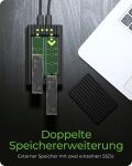 ICY BOX IB-2817MCL-C31, 2-fach M.2 PCIe NVMe CloneStation & DockingStation, USB 3.2 Gen 2 Type-C®/A, für 22x30/42/60/80 mm, Aluminium, schwarz