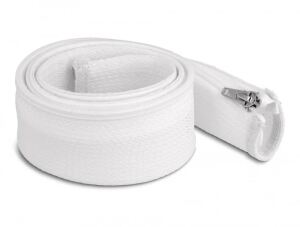 DeLOCK Geflechtschlauch mit Reißverschluss hitzebeständig 1 m x 50 mm weiß
