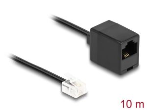 DELOCK Telefonkabel RJ11 Stecker zu RJ45 Buchse schwarz 10m