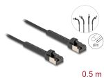 DELOCK RJ45 Netzwerkkabel Cat.8.1 winkelbar bis 40 Gbps 0,5m