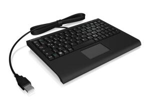 KeySonic ACK-3410 (US) Super-Mini Tastatur, Smart-Touchpad, USB, schwarz