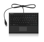 KeySonic ACK-3410 (US) Super-Mini Tastatur, Smart-Touchpad, USB, schwarz